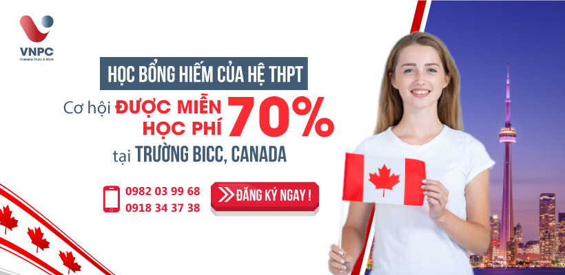 Học bổng hiếm của hệ THPT Canada năm [2020]: Cơ hội được miễn 70% học phí tại trường BICC, 