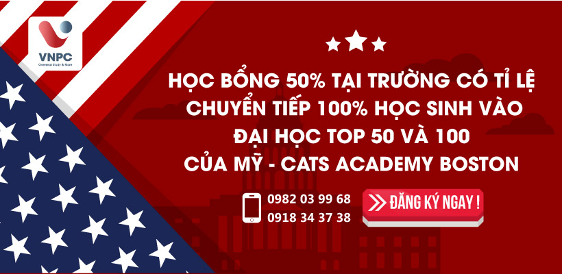 Học bổng 20-50% và 100% trường CATS Academy Boston kỳ tháng 9/2023