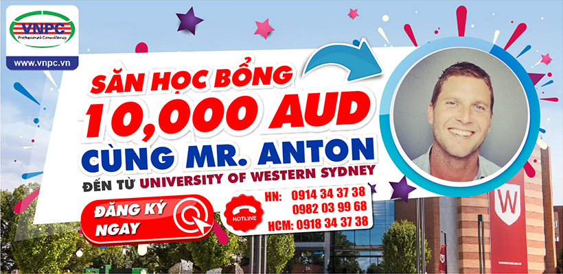 Săn học bổng 10000 AUD cùng Mr ANTON đến từ University of Western Sydney