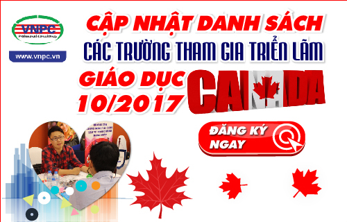 Cập nhật danh sách các trường tham gia Triển lãm giáo dục Canada 10/2017