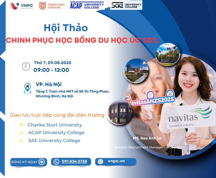 Hội Thảo: Chinh Phục Học Bổng Du Học Úc 50%