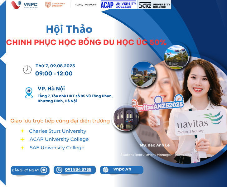 Hội Thảo: Chinh Phục Học Bổng Du Học Úc 50%