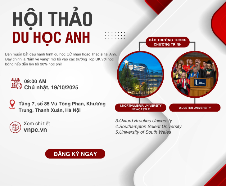 Hội thảo du học Anh Quốc – Chìa khóa vào đại học hàng đầu Anh Quốc