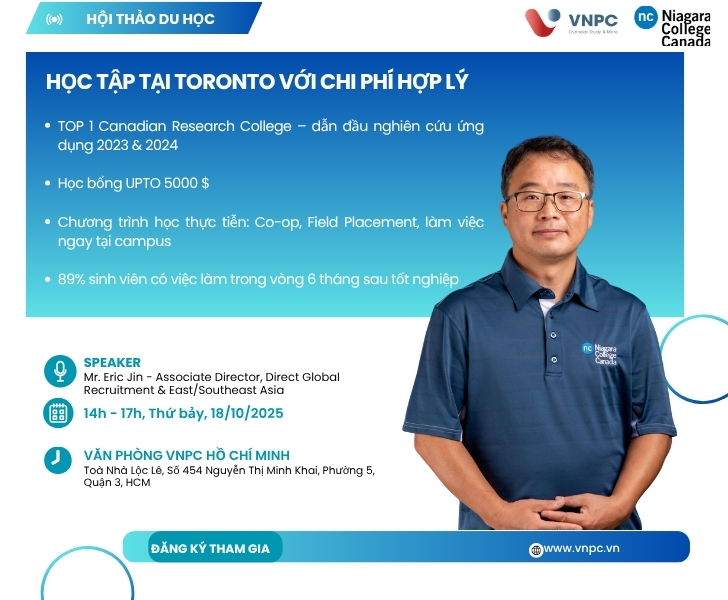 Hội thảo Niagara College: Cơ hội học tập & định cư Canada 2025